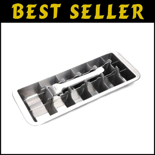 Vintage 18/8 Stainless Steel Ice Cube Tray - 18 Slot Dishwasher Safe Design