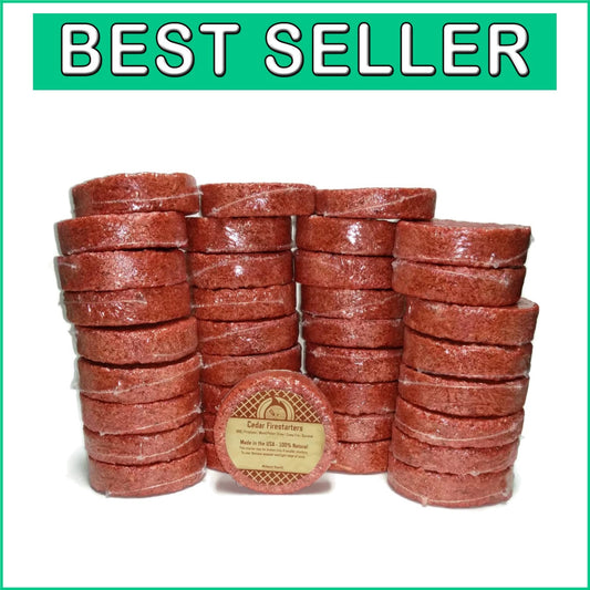 36 Pack Cedar Fire Starters - Natural, Toxin-Free Solution for Quick Fires