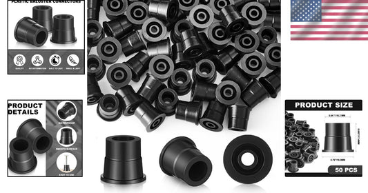 Heavy-Duty 600 Pack of Black Plastic Baluster Connectors for Indoor/Outdoor Use