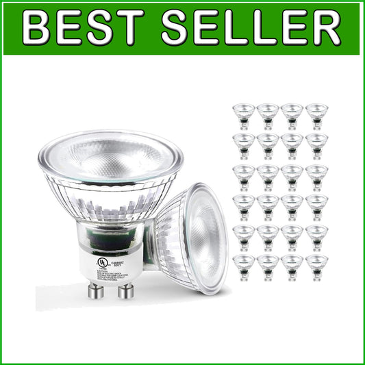 Energy-Saving 24 Pack GU10 Dimmable LED Light Bulbs - 5.5W, 25,000 Hour Lifespan