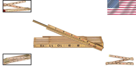 Klein 6-Foot Wood Folding Ruler with Engraved 1/16-Inch Measurements
