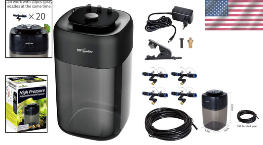 Versatile 10L Misting System for Reptiles: Silent, Adjustable & Easy to Use