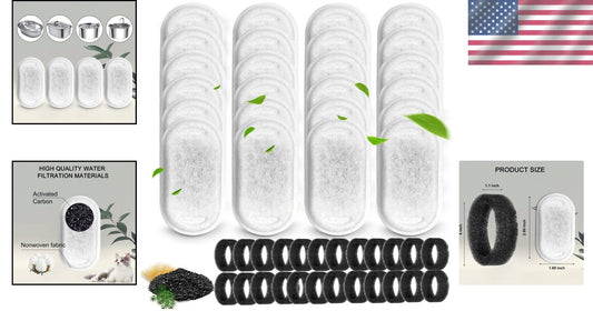 Fresh, Healthy Water with Cat Fountain Replacement Filters - 24 Sets Included