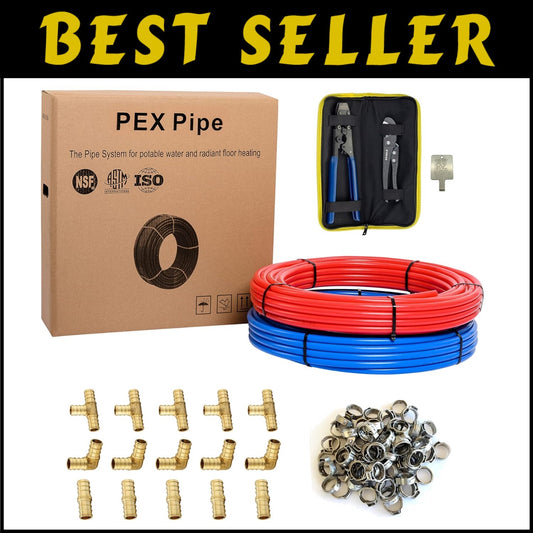 Complete Plumbing Solution: 1/2 Inch PEX-B Pipe, Brass Fittings, Cutter & More