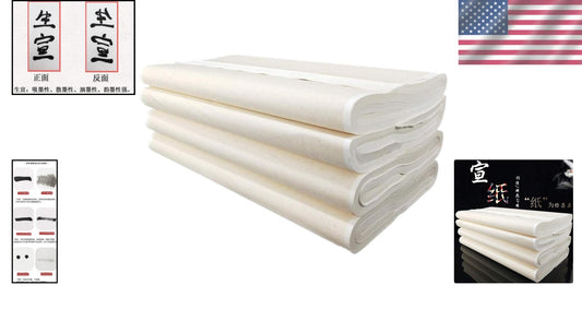 Premium Smooth Xuan Calligraphy Paper - 100 Sheets 19.6x39.3 Inch for Artists