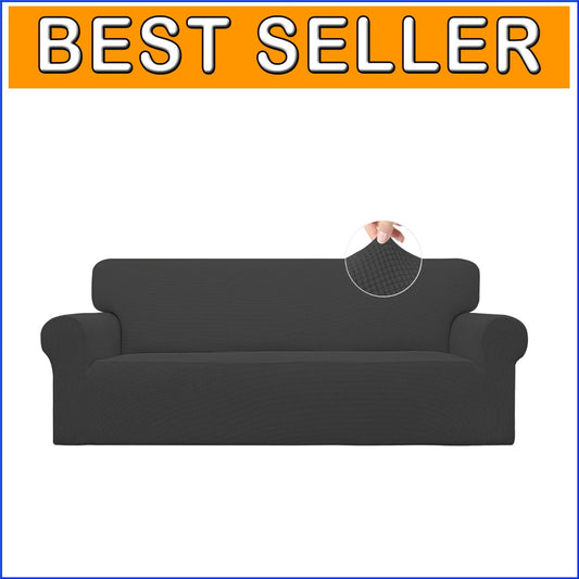 1-Piece Stretch Oversized Couch Cover - Soft, Checkered Protection for Sofas