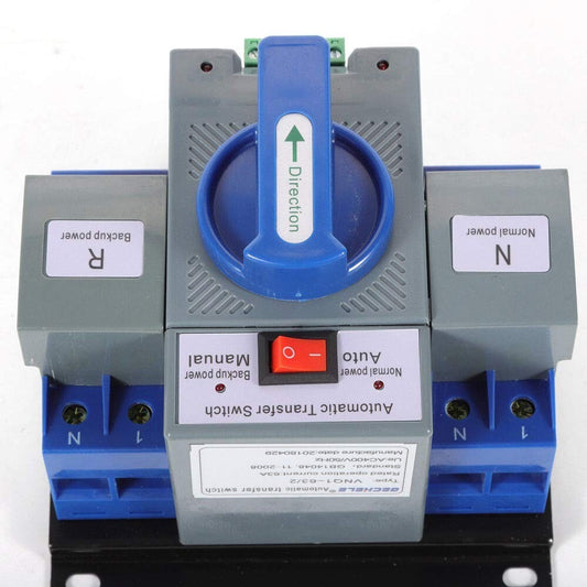 110V Dual Power Changeover Switch with 63A Rating and Multi-Protection Features
