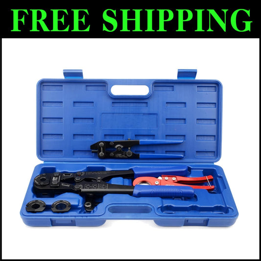 iCrimp PEX and Copper Crimping Tool Kit for 3/8 to 1-inch Pipes - Compact Design