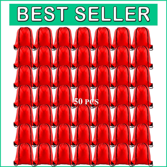 Bulk Red Drawstring Bags - 50 Durable Backpack Bags for Active Lifestyles