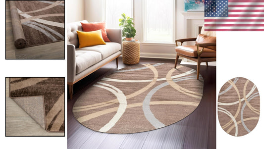 Indoor 5' x 7' Brown Area Rug - Stain Resistant & Easy Care for Every Room