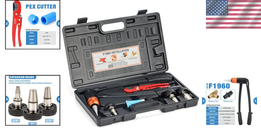 Comprehensive PEX Expansion Tool Kit with Auto Rotation for Secure Plumbing