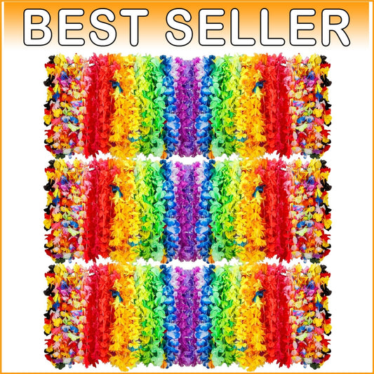 Hawaiian Lei Bulk - Vibrant Silk Flower Necklaces for Tropical Luau Parties
