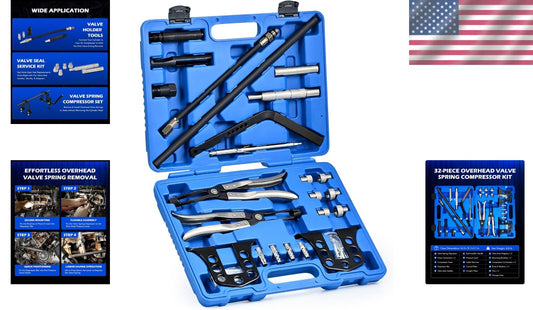 Universal Heavy-Duty Engine Valve Spring Compressor Tool with Storage Case