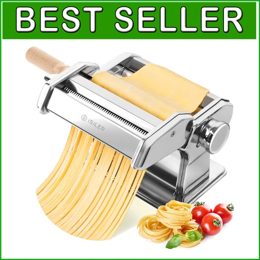 9-Setting Stainless Steel Pasta Maker - Adjustable Thickness for Gourmet Cooking