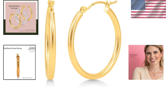 Hypoallergenic 14k Gold Huggie Hoops - Stylish 25mm Earrings for Any Occasion