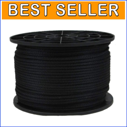 1/8 Inch Black Polyester Rope - 500ft Solid Braid for Durability and Versatility