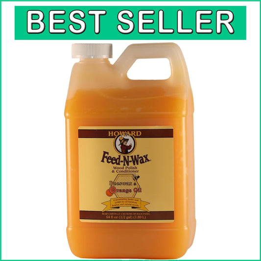 Howard Feed-N-Wax Wood Polish & Conditioner, 64oz - Prolonged Protection & Shine