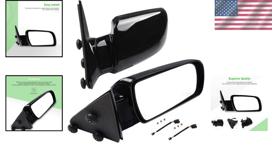 Enhanced Visibility Black Convex Side Mirrors - Compatible Chevy Models Included