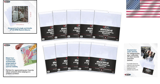 Archival Quality 1000 Pack 12" Record Outer Sleeves - Crystal Clear & Acid-Free