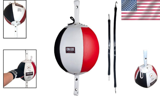 Versatile 9" Leather Boxing Double End Bag with Rubber Cables - Unisex Training