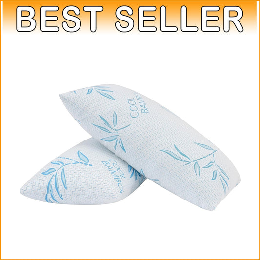 Eco-Friendly Adjustable Bamboo Pillows in 2 Pack - Perfect for All Sleep Types