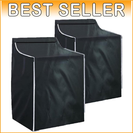 2-Pack Black Zipper Washer & Dryer Covers - Fit Most Front or Top Load Machines
