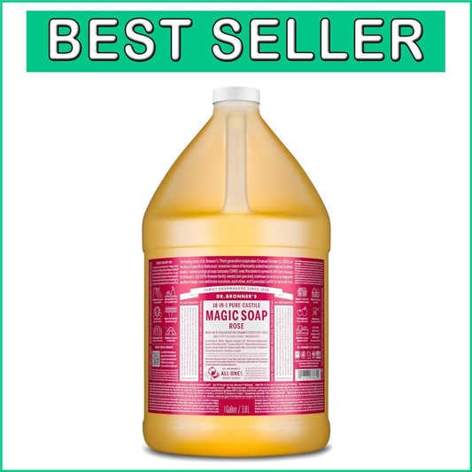 1 Gallon Magic Soap Pure-Castile Liquid Soap Rose - Organic, Vegan & Versatile