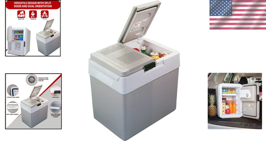 33 qt Electric Cooler/Warm with Split Lid Design – Ideal for Picnics & Camping