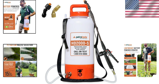 Leak-Proof 2 Gallon Electric Sprayer with Long Battery Life & Convenient Strap