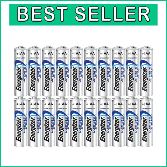 20-Pack Ultimate Lithium AA Batteries - Long-Lasting Power for Cameras & GPS
