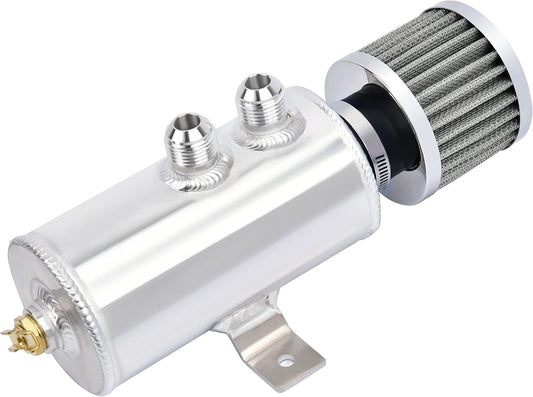 Compact 750ML Universal Oil Catch Can with Drain Valve for Performance Cars