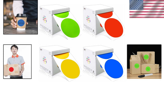 Effortless Organization with 3-Inch Round Color Code Stickers - 4 Vibrant Colors