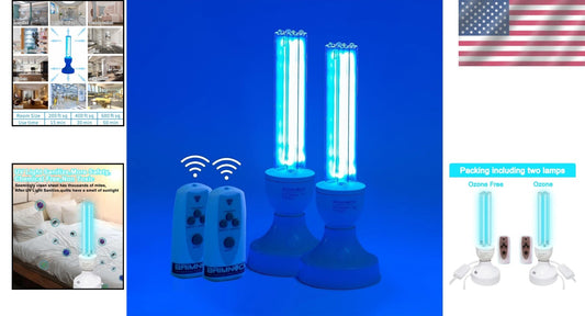 50 Watt UVC Germicidal Lamp with Remote Control - Safe Home Disinfection