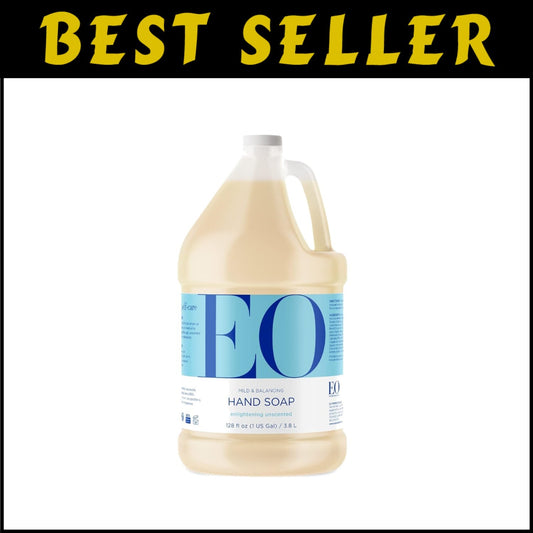 Natural EO Unscented Hand Soap Refill - 1 Gallon, Gentle Plant-Based Nourishment