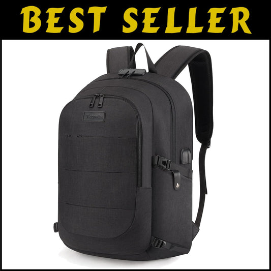 Durable Unisex 17.3” Laptop Backpack with Anti-Theft Lock & USB Charging Port