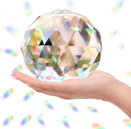 Elegant Faceted Glass Crystal Ball Prism for Decorative Rainbows & Feng Shui