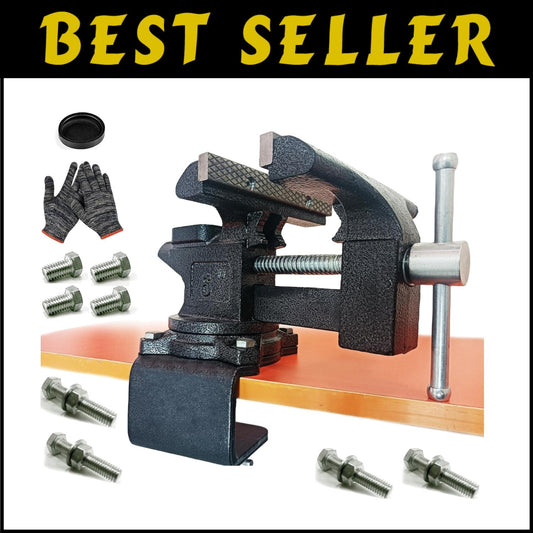 Compact Heavy-Duty Bench Vise - 3300 lbs Holding Power with Dual Installation