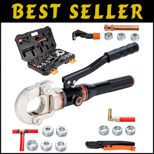 Professional Hydraulic Crimping Tool with 1/2, 3/4, 1 Inch Dies for PEX & Copper