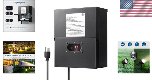 600W Wall-Mounted Landscape Transformer with Corrosion Resistance & Photo Sensor