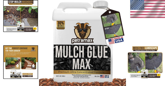 Max Concentrate Mulch Adhesive for Rock & Gravel - Dries Clear 1 Gallon