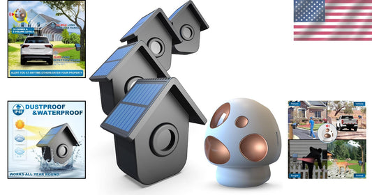 Weatherproof Solar Motion Sensor Alarm with Portable Receiver - 1/2 Mile Range