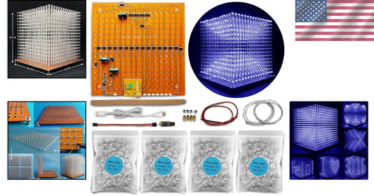 Mini 3D LED Cube DIY Project Kit - Fun Electronics Soldering Experience