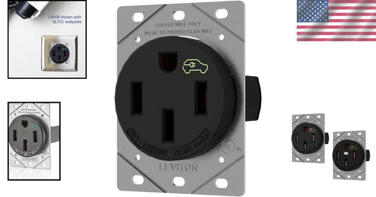 Flush Mount 50 Amp Heavy Duty EV Charging Receptacle, Compatible with All Models