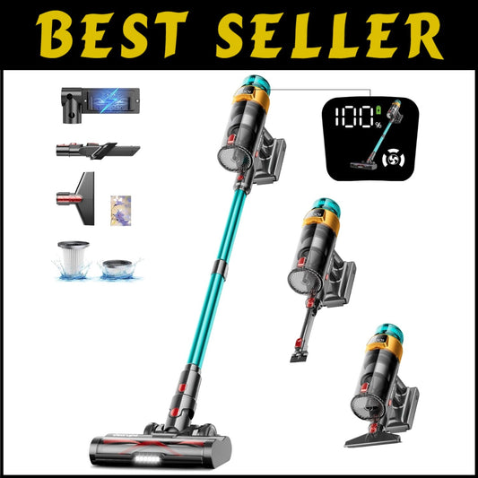 Compact Cordless Vacuum – 550W with Anti-Tangle Brush, Ideal for Pets & Carpets
