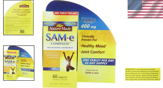 60 Count SAM-e Complete 400 mg Tablets for Enhanced Mood & Joint Health