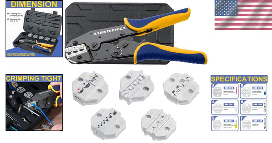 Ergonomic 6-Piece Crimping Tool Kit - Precision Tools for Wiring Projects