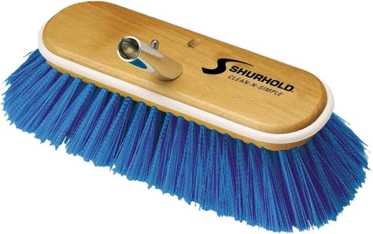 10-Inch Extra-Soft Deck Brush with Blue Nylon Bristles for Delicate Surfaces