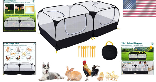 All-Purpose Small Animal Enclosure with Detachable Floor - Secure and Spacious