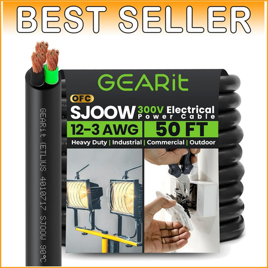 ETL Listed 12 AWG SJOOW Electric Wire - 50ft Heavy Duty for Marine & Industrial