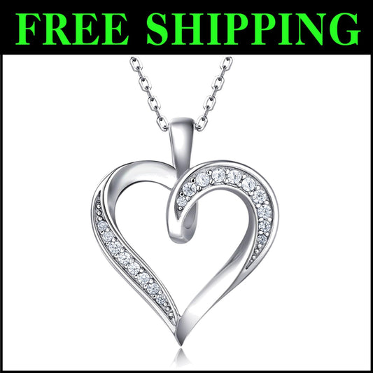 Platinum Plated Intertwined Hearts Necklace - Perfect for Romantic Occasions